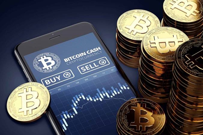 Процесс оффлайн-обмена наличных денег на криптовалюту в смартфоне
